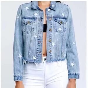 Pistola Brando Star Embroidery Denim Jacket in Zodiac Size XS